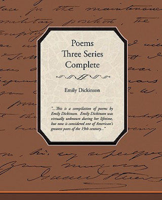 Kniha Poems Three Series Complete Emily Dickinson