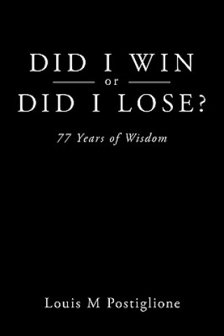 Knjiga Did I Win or Did I Lose? Louis M Postiglione