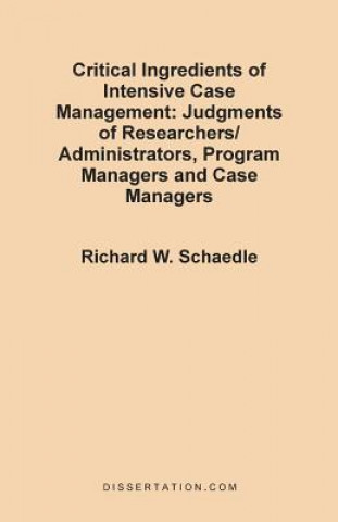 Kniha Critical Ingredients of Intensive Case Management Richard W Schaedle