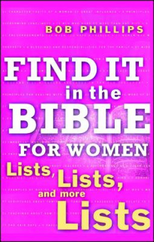 Kniha Find It in the Bible for Women Bob Phillips