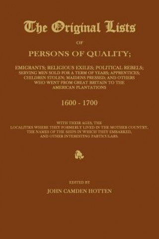 Książka Original Lists of Persons of Quality; Emigrants; Religious Exiles; Political Rebels; Serving Men Sold for a Term of Years; Apprentices; Children Stole John Camden Hotten