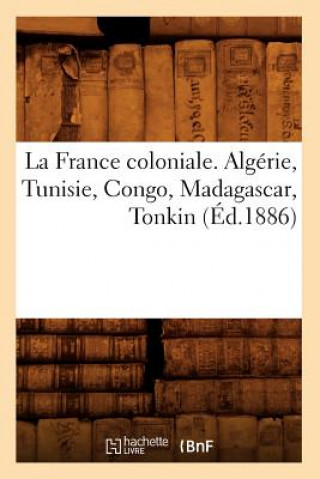 Carte La France Coloniale. Algerie, Tunisie, Congo, Madagascar, Tonkin (Ed.1886) Sans Auteur