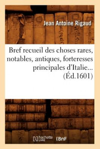 Carte Bref Recueil Des Choses Rares, Notables, Antiques, Forteresses Principales d'Italie (Ed.1601) Antoine Rigaud
