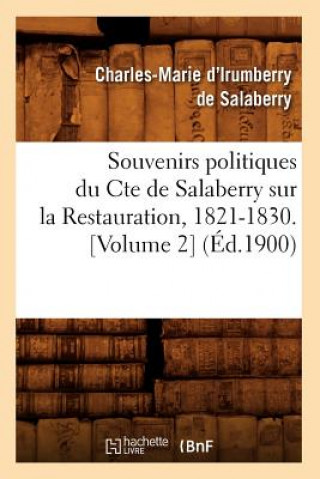 Knjiga Souvenirs Politiques Du Comte de Salaberry Sur La Restauration, 1821-1830 (Ed.1900) Charles-Marie D' Irumberry De Salaberry