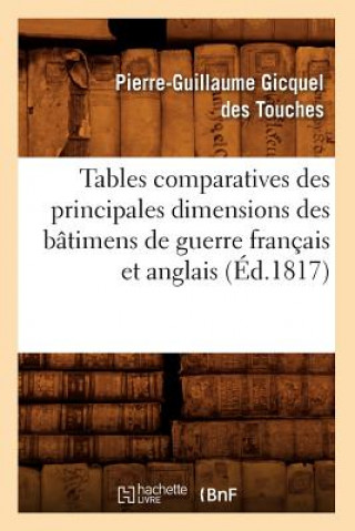 Kniha Tables Comparatives Des Principales Dimensions Des Batimens de Guerre Francais Et Anglais (Ed.1817) Pierre-Guillaume Gicquel Des Touches