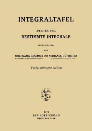 Книга Integraltafel Wolfgang Gröbner