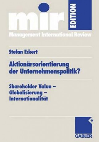 Kniha Aktionarsorientierung Der Unternehmenspolitik Stefan Eckert