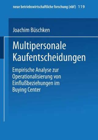 Buch Multipersonale Kaufentscheidungen Joachim Buschken