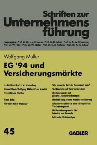 Kniha Eg '94 Und Versicherungsmarkte Wolfgang Müller