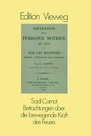 Kniha Betrachtungen  ber Die Bewegende Kraft Des Feuers Sadi Carnot
