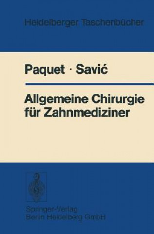 Kniha Allgemeine Chirurgie F r Zahnmediziner B Savic
