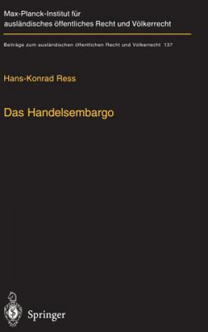 Livre Das Handelsembargo Hans-Konrad Ress