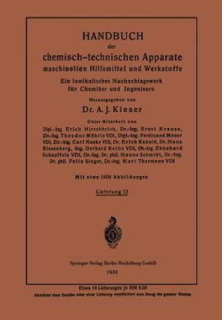 Book Handbuch Der Chemisch-Technischen Apparate Maschinellen Hilfsmittel Und Werkstoffe Kurt Krause