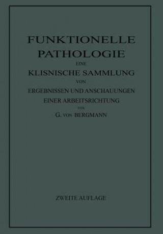 Knjiga Funktionelle Pathologie Gustav Von Bergmann