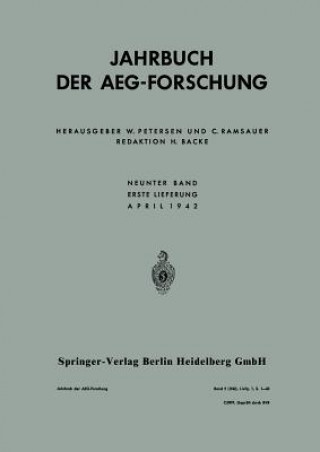 Knjiga Jahrbuch Der Aeg-Forschung Anton J Schmideck