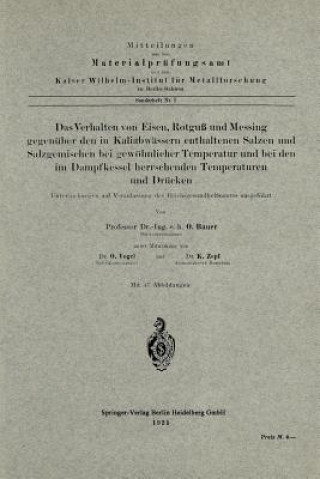 Knjiga Verhalten Von Eisen, Rotguss Und Messing Gegenuber Den in Kaliabwassern Enthaltenen Salzen Und Salzgemischen Bei Gewoehnlicher Temperatur Und Bei Den K Zepf