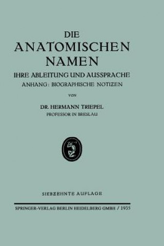 Libro Die Anatomischen Namen Hermann Triepel