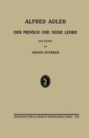 Kniha Alfred Adler Manes Sperber