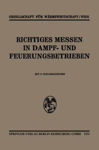 Kniha Richtiges Messen in Dampf- Und Feuerungsbetrieben Gesellschaft Fur Warmewirtschaft