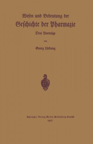 Livre Wesen Und Bedeutung Der Geschichte Der Pharmazie Georg Urban