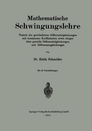 Kniha Mathematische Schwingungslehre Dr Erich Schneider