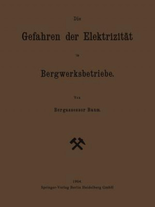 Livre Die Gefahren Der Elektrizit t Im Bergwerksbetriebe Georg Friedrich Baum