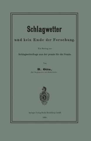 Buch Schlagwetter Und Kein Ende Der Forschung B Otto