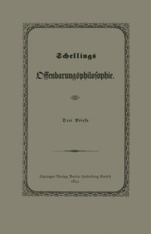 Carte Schellings Offenbarungsphilosophie Julius Springer