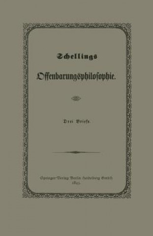 Buch Schellings Offenbarungsphilosophie Julius Springer