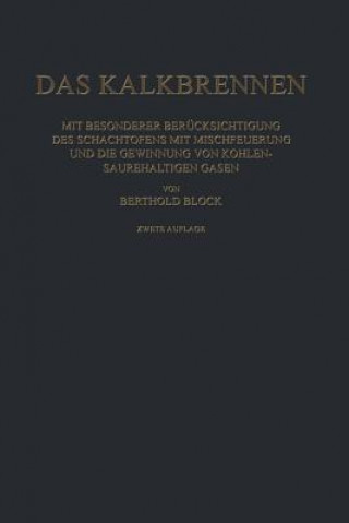 Kniha Das Kalkbrennen Berthold Block