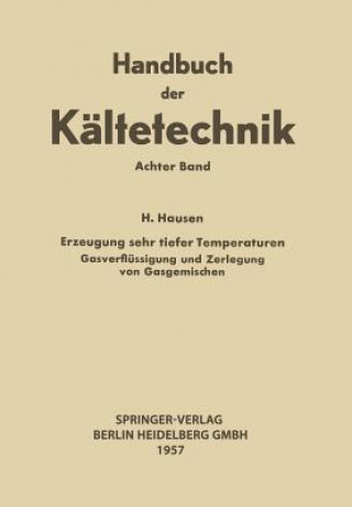 Könyv Erzeugung Sehr Tiefer Temperaturen Rudolf Plank
