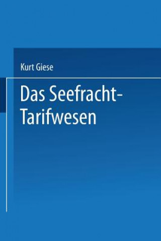 Kniha Seefracht-Tarifwesen Kurt Giese