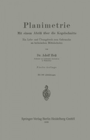 Könyv Planimetrie Adolf Hess