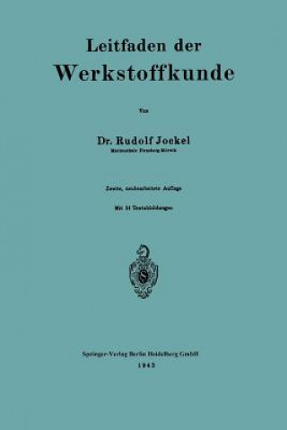 Carte Leitfaden Der Werkstoffkunde Rudolf Jockel