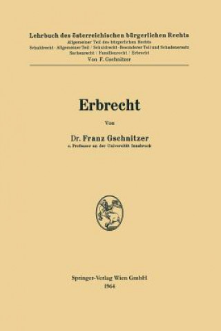 Knjiga Erbrecht Franz Gschnitzer