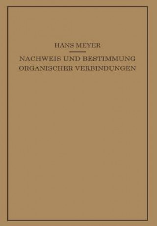 Kniha Lehrbuch Der Organisch-Chemischen Methodik Dr Hans Meyer