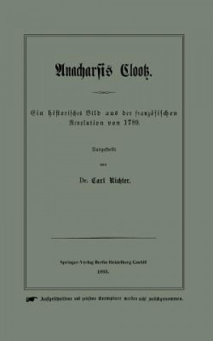 Kniha Anacharsis Clootz Carl Richter