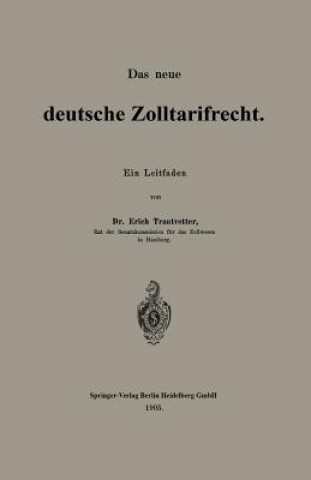 Carte Neue Deutsche Zolltarifrecht Erich Trautvetter