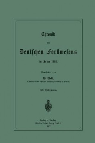 Carte Chronik Des Deutschen Forstwesens Im Jahre 1886 Werner Weise