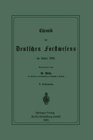 Carte Chronik Des Deutschen Forstwesens Im Jahre 1884 Werner Weise