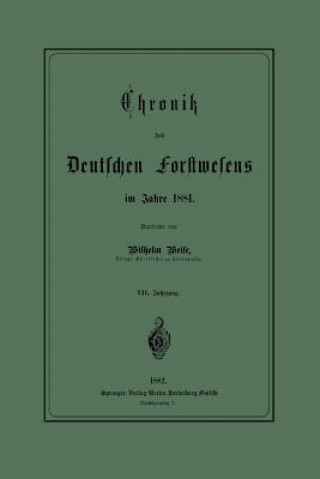 Carte Chronik Des Deutschen Forstwesens Im Jahre 1881 Werner Weise