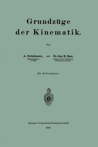 Carte Grundzuge Der Kinematik Herbert Baer