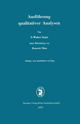 Kniha Ausfuhrung Qualitativer Analysen Heinrich Thies