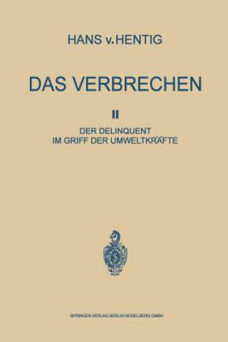 Kniha Das Verbrechen II Hans Von Hentig