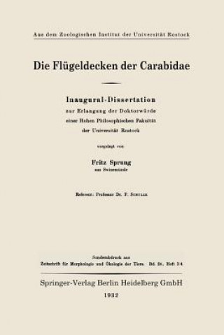 Kniha Die Flugeldecken Der Carabidae Fritz Sprung