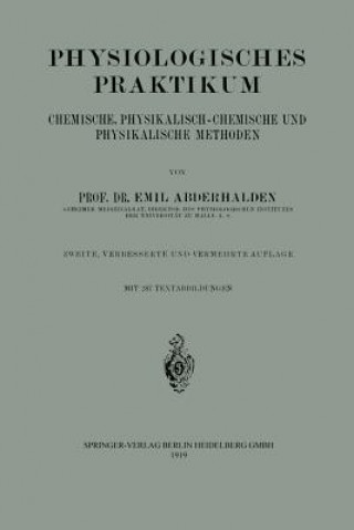 Kniha Physiologisches Praktikum Emil Abderhalden