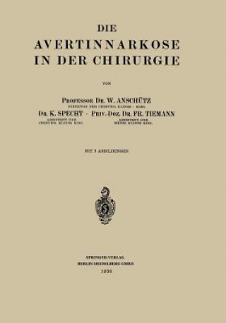 Book Avertinnarkose in Der Chirurgie Fritz Tiemann