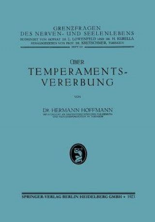 Książka UEber Temperamentsvererbung Hermann Hoffmann