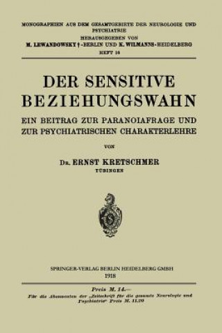Libro Sensitive Beziehungswahn Ernst Kretschmer
