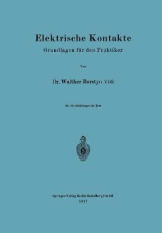 Könyv Elektrische Kontakte Walther Burstyn